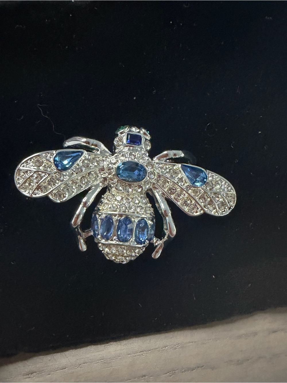 Joan Rivers Estate Blue Crystal Bee Brooch